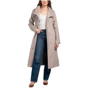 COLE HAAN Wool Blend Maxi Wrap Coat